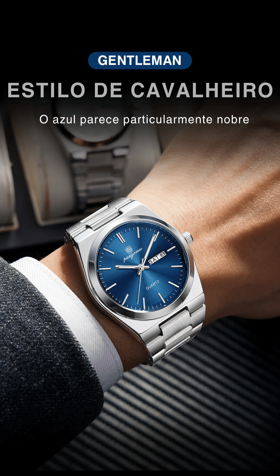 PENGAGAR Relógio Masculino de Luxo Data Semana Relógio Luminoso À Prova D 'Água